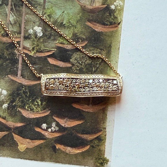 14kt diamond bar necklace - Picture 1 of 3